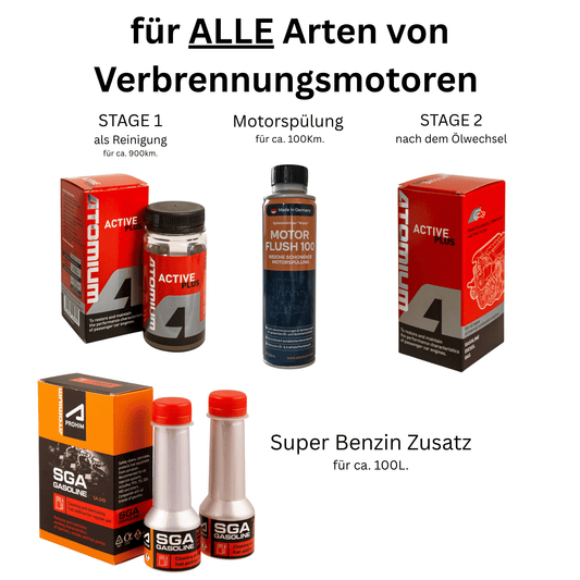 ATOMIUM Set für Benzin und Gasfahrzeuge mit Spülung