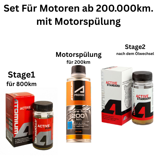 ATOMIUM Set für Motoren ab 200.000km. mit Spülung